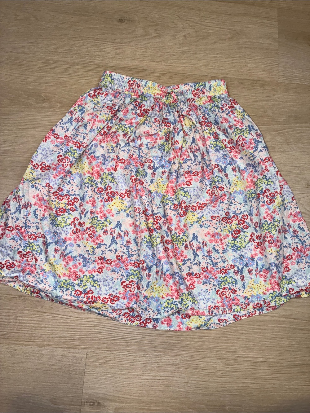 Tea Collection Floral Print Elastic Waist Midi Skirt